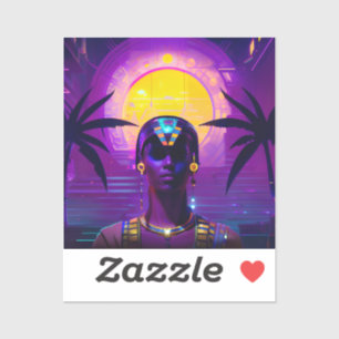 Pegatina Synthwave Pharaoh