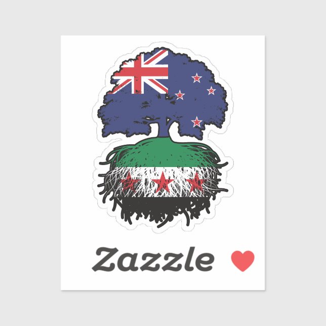 Pegatina Syrian New Zealand Roots & Crown Tree (Hoja)