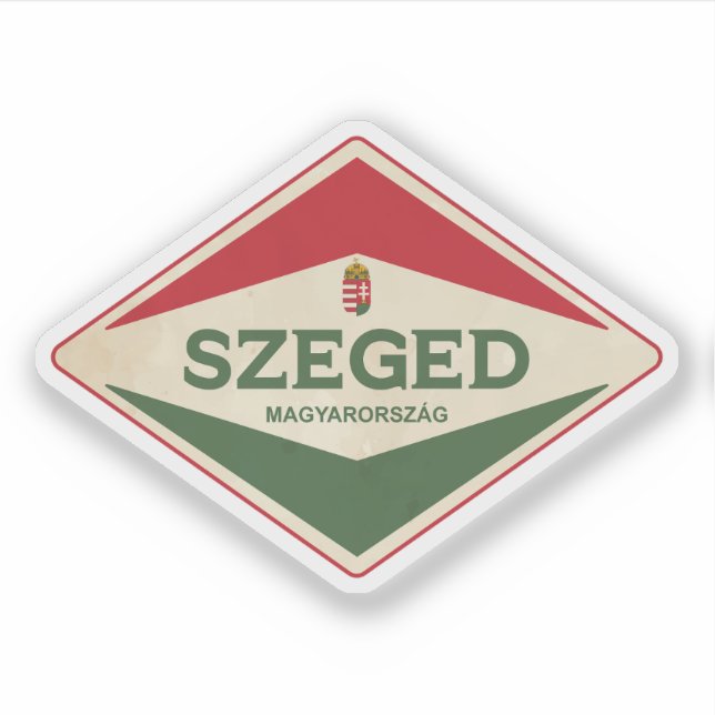 Pegatina Szeged Hungary Vintage (Anverso)