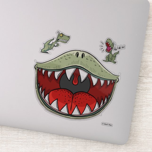 Pegatina T-rex Dinosaur Mouth Kids Personalizado (Detalle)