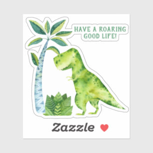 Pegatina *~* T-Rex Dinosaur Palm Tree Roaring Good Life