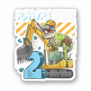 Pegatina T Rex Dinosaurios Construcción Gorra Excavadora 2º