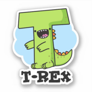 Pegatina T-Rex Funny Alphabet Dinosaur Pun