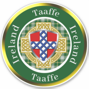 Pegatina Taaffe: Escudo irlandés/cruz celta personalizado