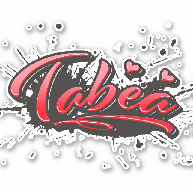 Pegatina Tabea red Heart Graffiti Aufkleber Sticker (Anverso)