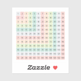 Pegatina Tabla de multiplicación Sticker educativo colorido