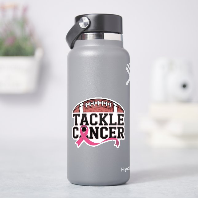 Pegatina Tackle Cancer Pink Ribbon Design (hidrofrasco)