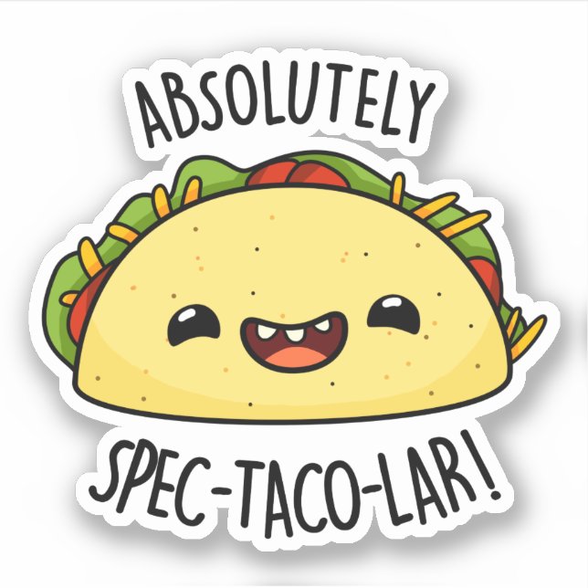 Pegatina Taco Pun, Funny Taco-Taco-Lar Absolutamente (Anverso)