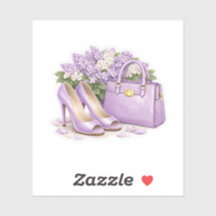 Tacones altos de lavanda elegante púrpura