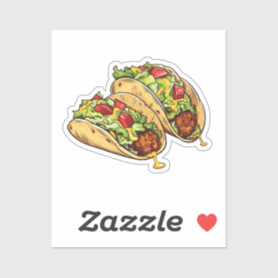Pegatina Tacos de dibujos animados