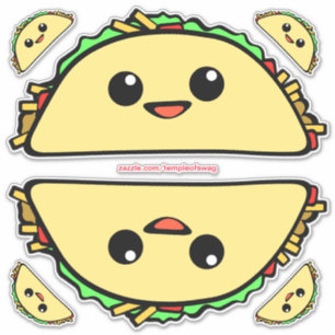 Pegatina Tacos de Kawaii