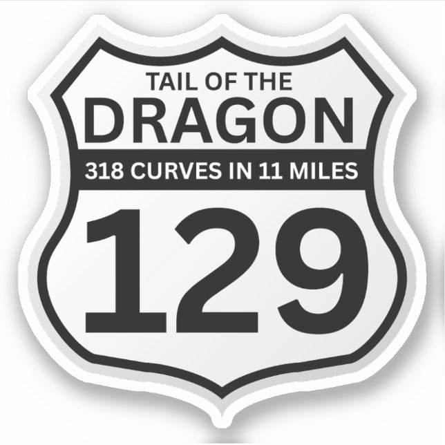 Pegatina Tail of the Dragon Deals Gap Motorcycle road trip  (Anverso)