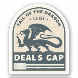 Pegatina Tail of the Dragon Deals Gap viaje en motocicleta 