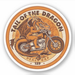 Pegatina Tail of the Dragon Deals Gap viaje en motocicleta