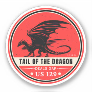 Pegatina Tail of the Dragon Deals Gap viaje en motocicleta