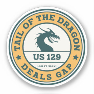 Pegatina Tail of the Dragon Deals Gap viaje en motocicleta 