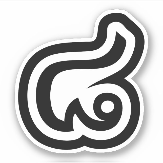 Pegatina Tailandia Número 8 / Ocho / ๘ (Malo/Paet) Tailandé (Anverso)