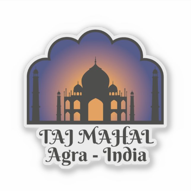 Pegatina Taj Mahal for Culture, Art, Travel Collectors   (Anverso)