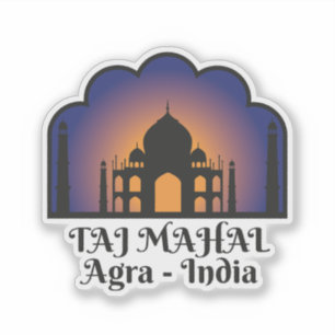Pegatina Taj Mahal para coleccionistas de cultura, arte y v