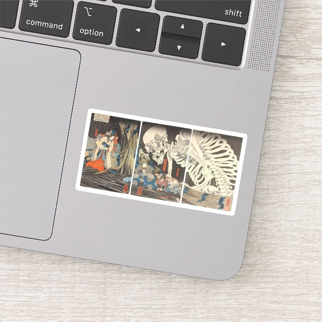 Pegatina Takiyasha la bruja y el espectro esquelético (Detalle)
