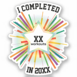 Pegatina Tally de entrenamiento de fin de año (arco iris)