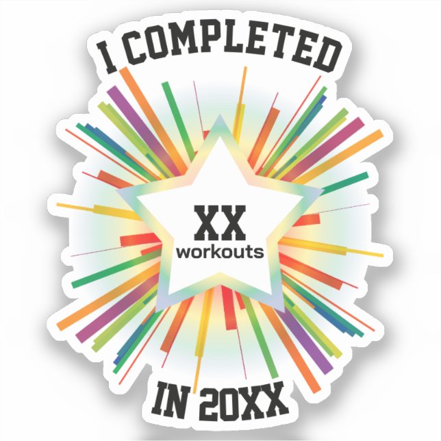 Pegatina Tally de entrenamiento de fin de año (arco iris) (Anverso)