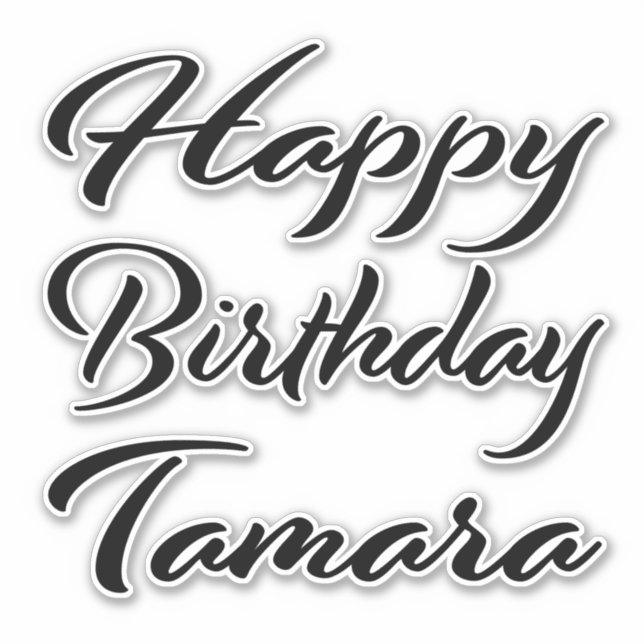 Pegatina Tamara Name Vorname black Sticker Geburtstag (Anverso)