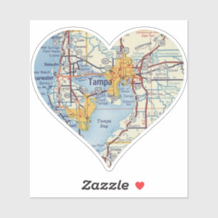 Pegatina Tampa FL Vintage Map