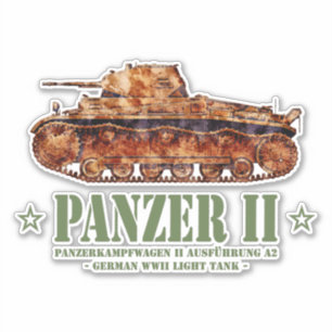 Pegatina Tanque ligero alemán Panzer II A2 Segunda Guerra M