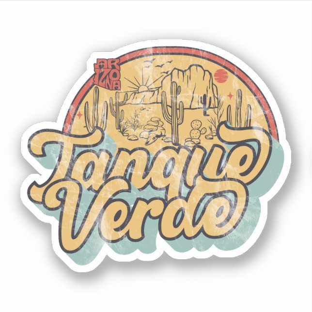 Pegatina Tanque Verde, Arizona (Anverso)