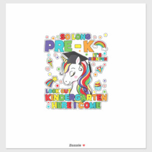 Pegatina Tanto tiempo prekínder aquí vengo unicornio gradua