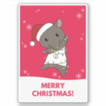 Pegatina Tapir Christmas Tapire Winter Animals Sticker<br><div class="desc">The tapir for Christmas with fairy lights. Funny animals with gifts and snow for the holidays. Also funny for Christmas in July. Tapirs are cute animals and perfect for Christmas.</div>