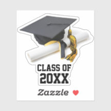 Tapón de graduación negro y oro de clase de Tassel