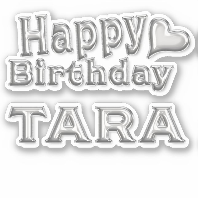 Pegatina Tara Happy Birthday silver Aufkleber Sticker (Anverso)