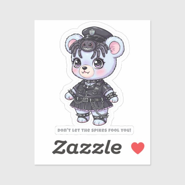 Pegatina Tarantula Police Bear - Spiky Accessories & Cute  (Hoja)