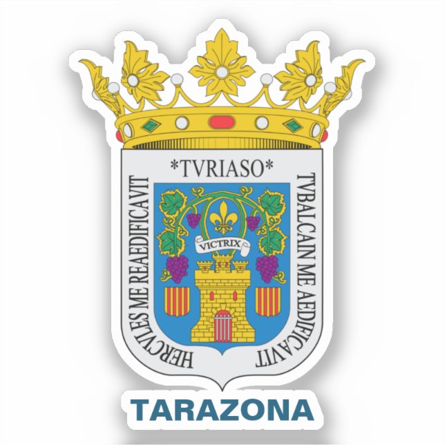 Pegatina Tarazona (Aragón, España), escudo de armas (Anverso)