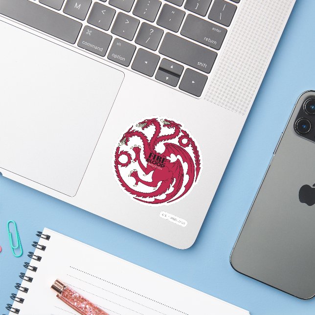 Pegatina Targaryen Sigil - fuego y sangre (Ordenado portátil con iPhone)