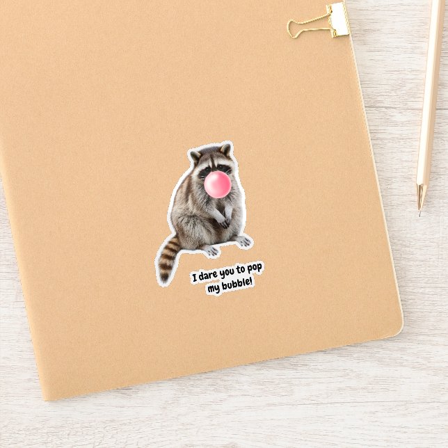 Pegatina Tarjeta de cumpleaños divertida y linda de mapache (Cuaderno)