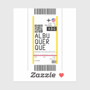 Pegatina Tarjeta de embarque a Albuquerque (ABQ)