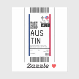 Pegatina Tarjeta de embarque a Austin (AUS)