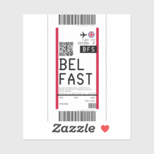 Pegatina Tarjeta de embarque a Belfast (BFS)