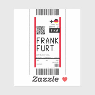 Pegatina Tarjeta de embarque a Frankfurt (FRA)