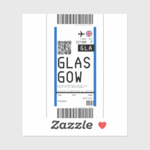 Pegatina Tarjeta de embarque a Glasgow (GLA)