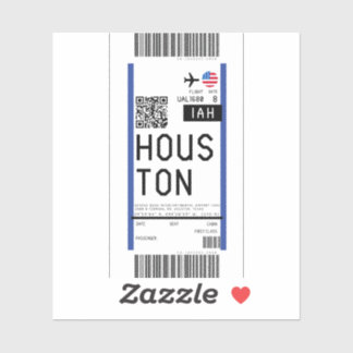 Pegatina Tarjeta de embarque a Houston (IAH)