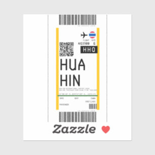 Pegatina Tarjeta de embarque a Hua Hin Thailand (HHQ)