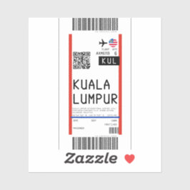 Pegatina Tarjeta de embarque a Kuala Lumpur (KUL)