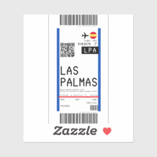 Pegatina Tarjeta de embarque a Las Palmas España (LPA)