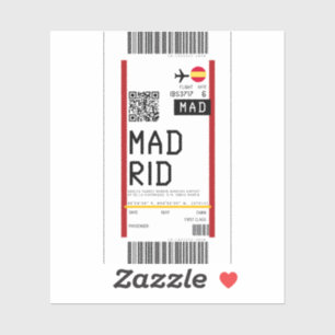Pegatina Tarjeta de embarque a Madrid (MAD)