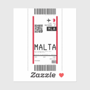 Pegatina Tarjeta de embarque a Malta (MLA)