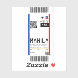 Pegatina Tarjeta de embarque a Manila (MNL)
